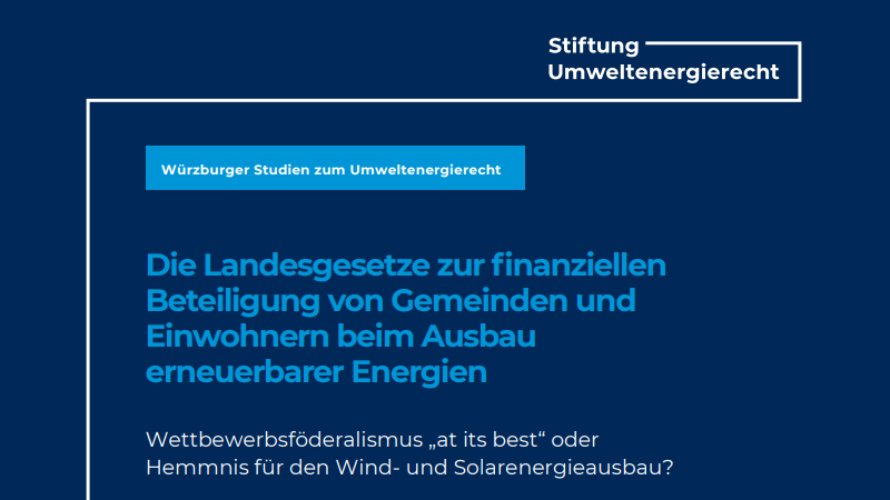 PB: Würzburger Studie zum Umweltenergierecht Nr. 43