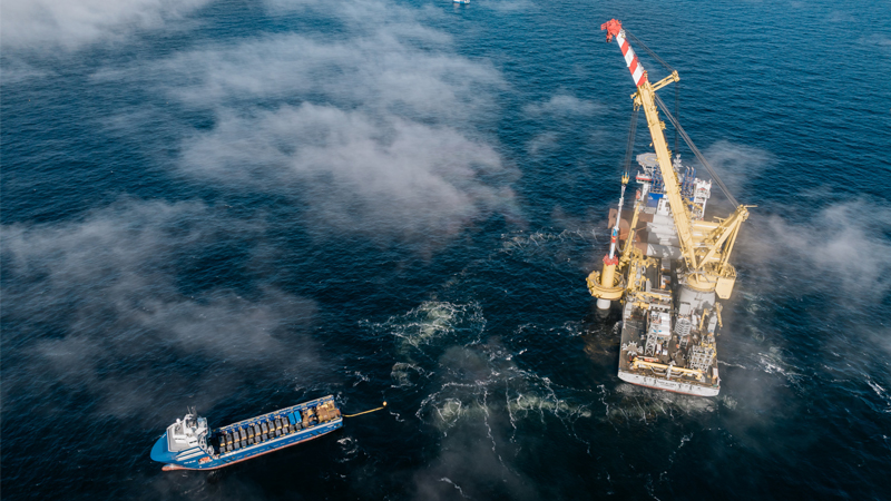 PB: Lieferung des 1,1-Gigawatt-Offshore-Windparks Thor planmäßig: 72 Fundamente, sekundäre Stahlkonstruktionen und Offshore-Umspannwerk installiert / ©: RWE