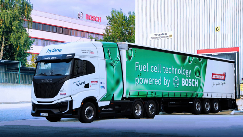 PB: Realbetrieb mit Brennstoffzellensystem aus Eigenproduktion / ©: Bosch