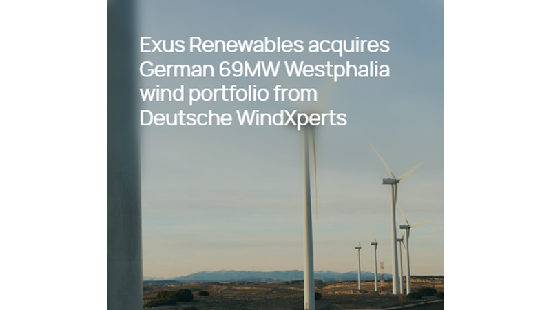 PB: Energielösungsanbieter Exus übernimmt 69-MW-Windparkportfolio von Deutsche WindXperts / ©: Exus Renewables