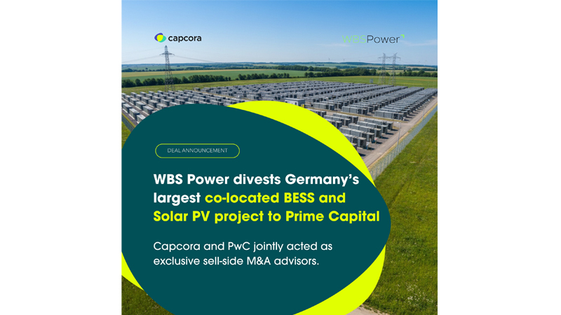 PB: Größtes BESS und PV Co-Location Projekt in Deutschland veräußert / ©: Capcora