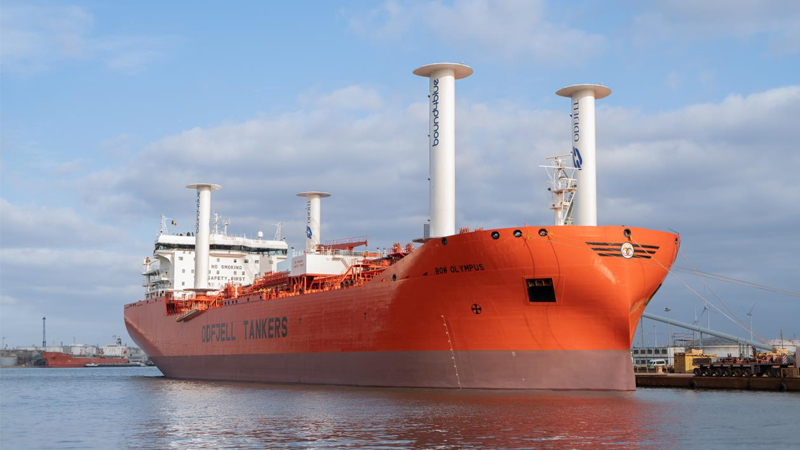 PB: eSAILs installation on Bow Olympus, owned by Odfjell