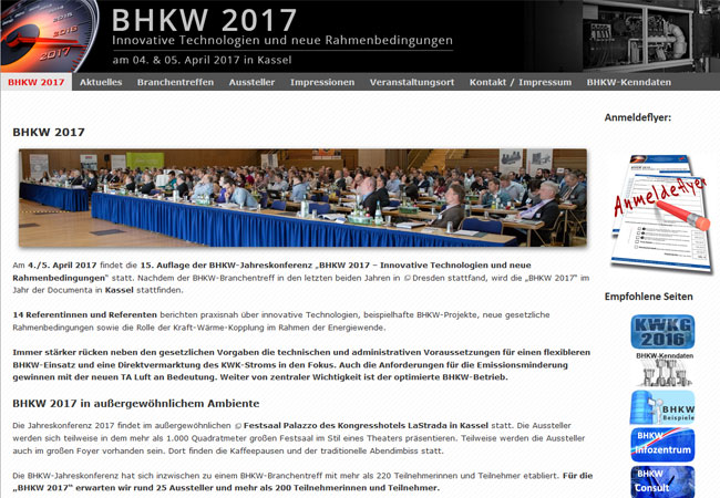 Für die „BHKW 2017“ werden rund 25 Aussteller und mehr als 200 Teilnehmerinnen und Teilnehmer erwartet.