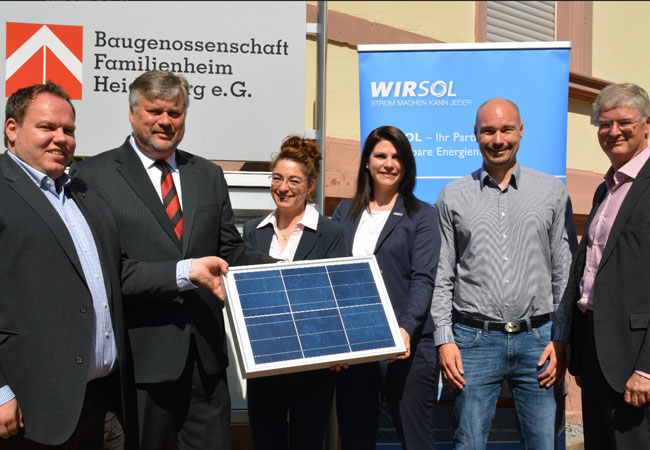 Photovoltaik-Anlagen für 23 Gebäude der Baugenossenschaft Familienheim Heidelberg eG / Pressebild